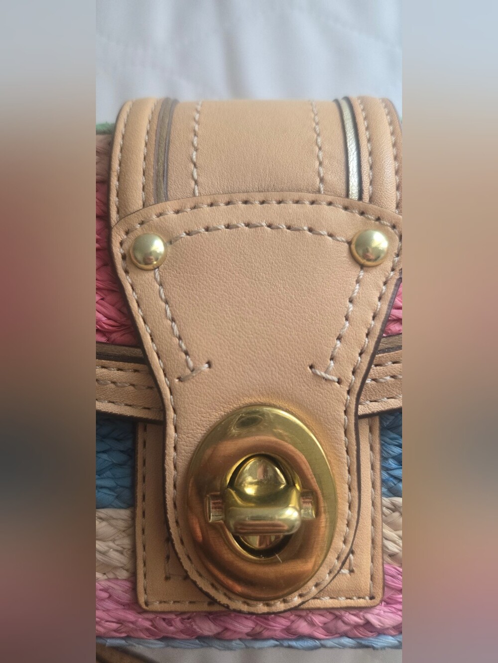 VINTAGE Coach Hamptons Multicolor Straw Wristlet – Excellent Pre-Loved Condition - Picture 2 of 8